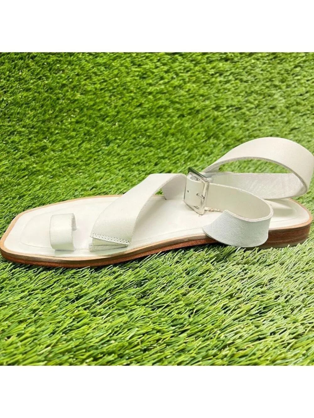 Free People Romeo Wrap Womens Size 7 White Beach Leather Outdoor Strappy Sandals